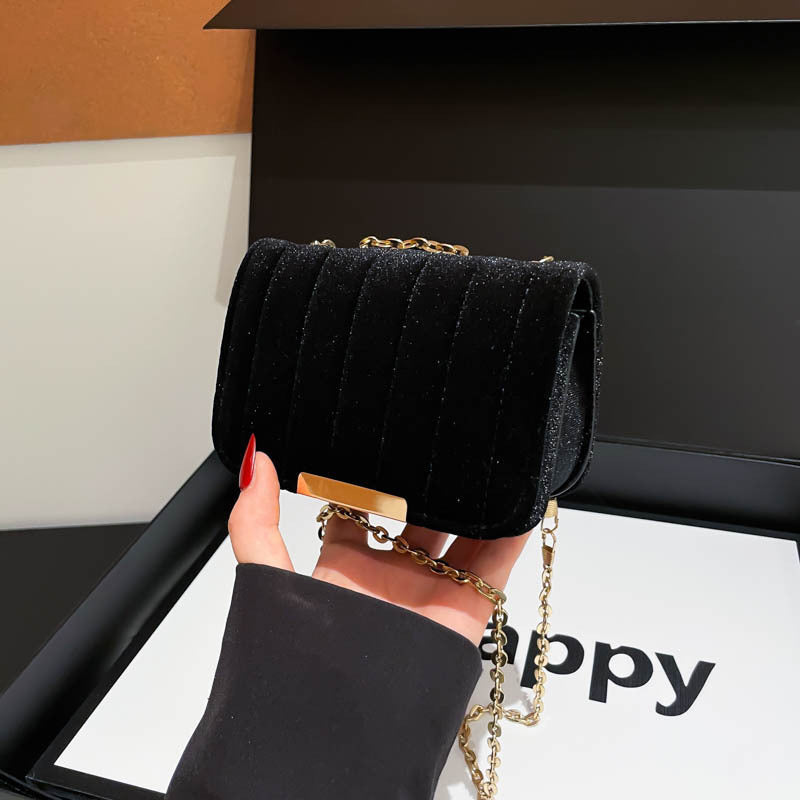 Elegant Quilted Velvet Crossbody Bag Kalsten