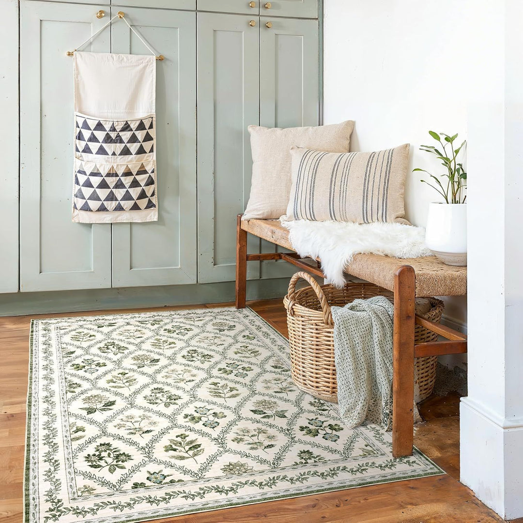 Vintage Floral Pattern Area Rug Kalsten