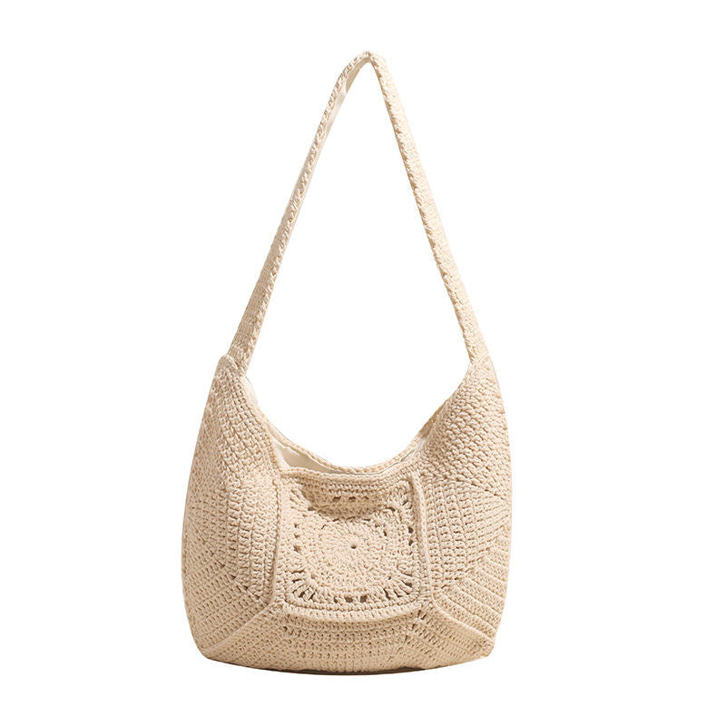 Hand-knotted shoulder bag with unique pattern Kalsten