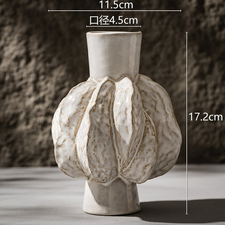 Decorative Ceramic Garlic-Shaped Woven Table Vase