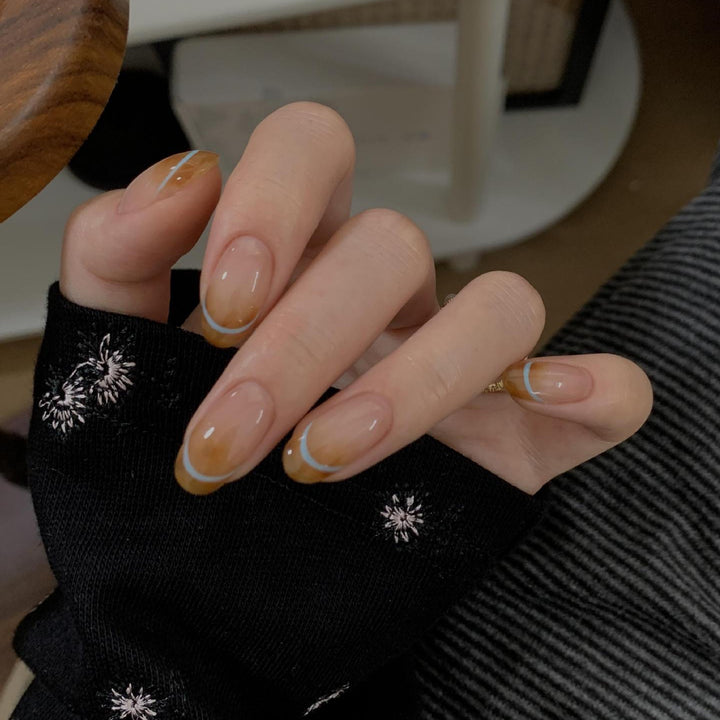 Artificial nails with modern French manicure design Kalsten