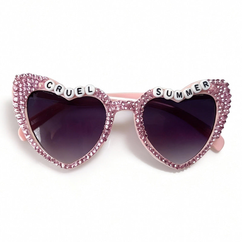 Heart-Frame Rhinestone Sunglasses Kalsten