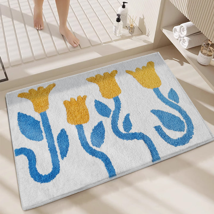 Geometric Plush Bath Mat