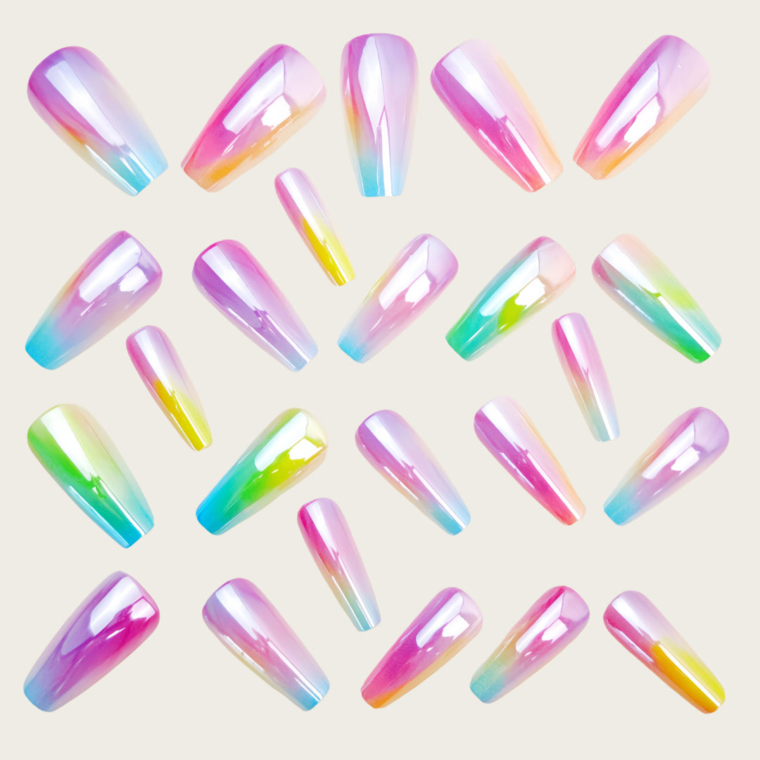 Elegant artificial nails in holographic design Kalsten