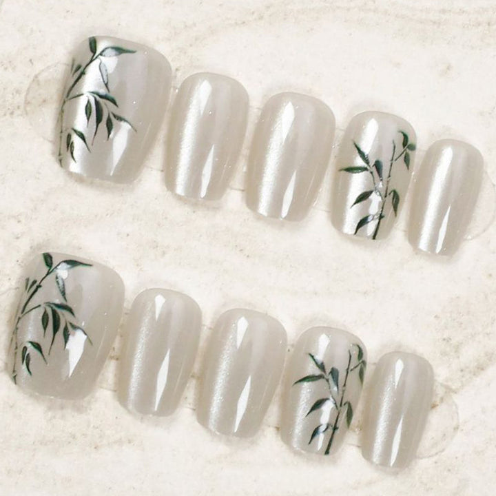 Artistic Floral Press-On Nail Art Kalsten