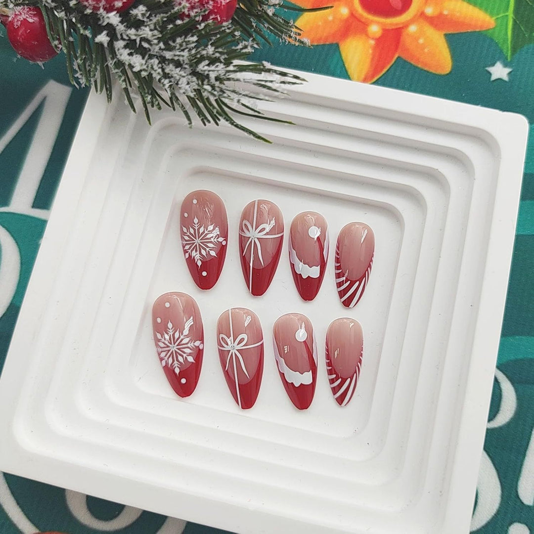 Festive Holiday-Themed Press-On Nail Set Kalsten