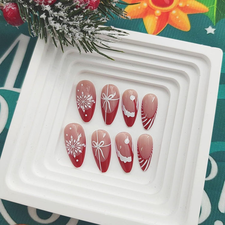 Festive Holiday-Themed Press-On Nail Set Kalsten