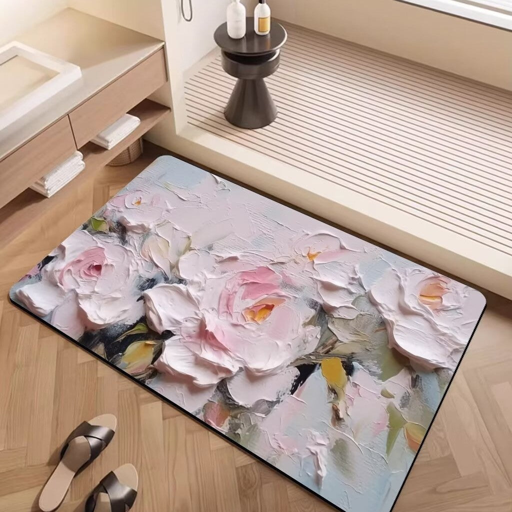 Artistic Floral Pattern Area Mat Kalsten
