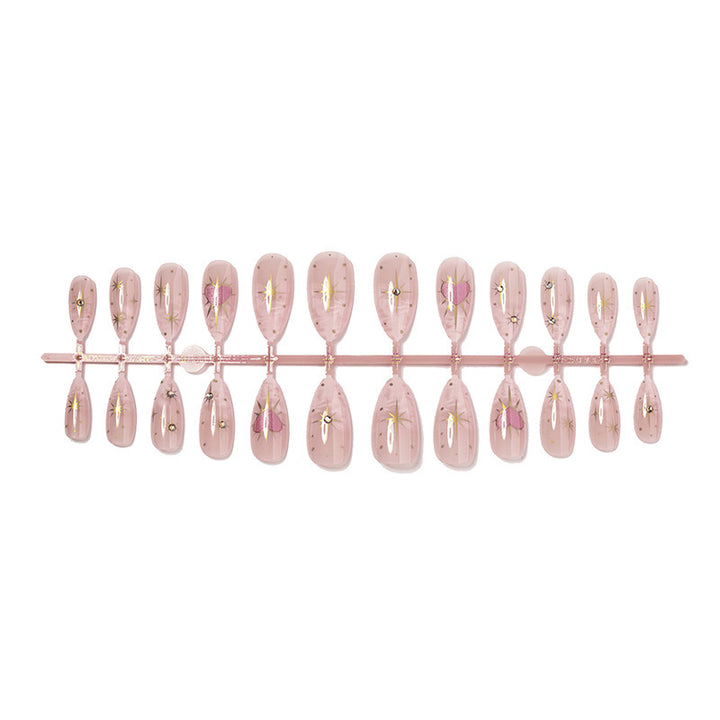 Art nail set with romantic leaf and flower accents Kalsten