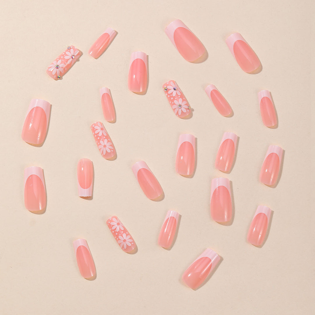 Elegant Floral Accent Nail Art Extensions Kalsten