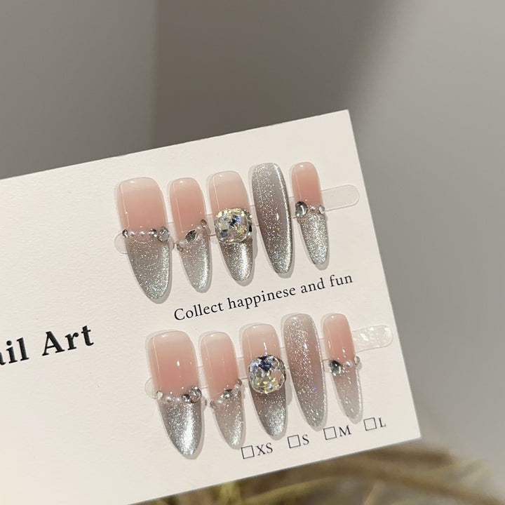 Elegant Glittering Press-On Nail Set