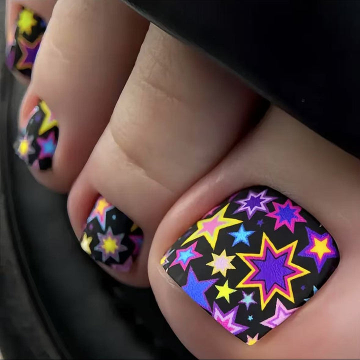 Nail art set with colorful star pattern Kalsten