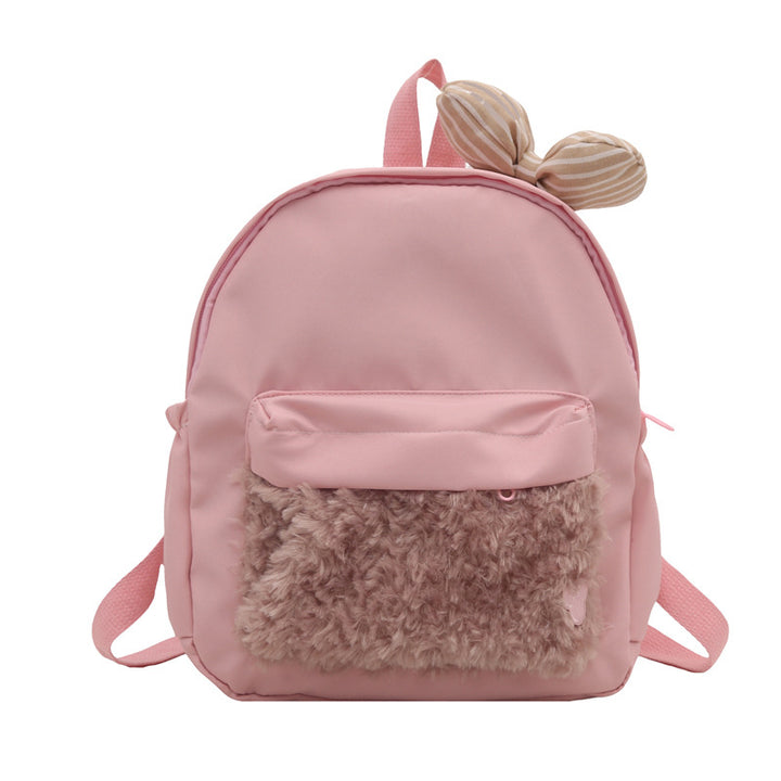 Backpack with Cute Animal Ear Design and Soft Fleece Application Kalsten