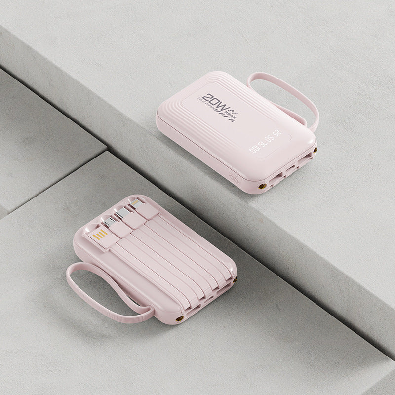 Portable power bank with integrated cable system and LED display Kalsten