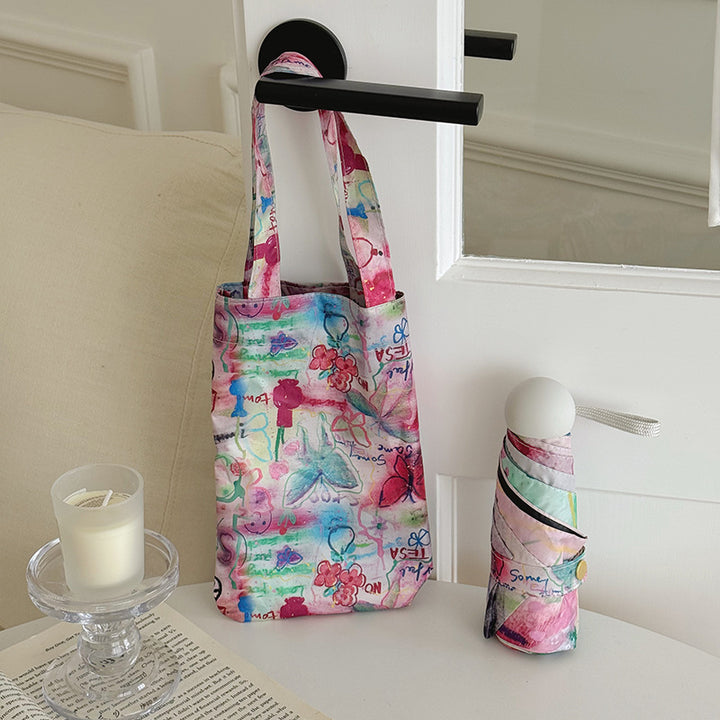 Women Foldable Designer Bag with Creative Art Motif Kalsten