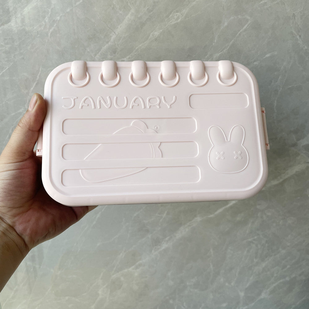 Multi-Compartment Cute Bunny-Themed Lunch Box with Utensils