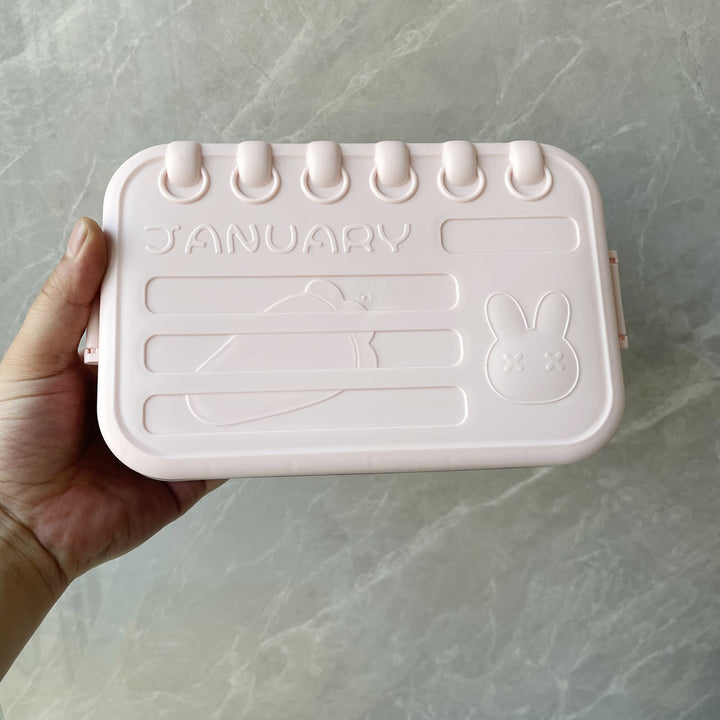 Multi-Compartment Cute Bunny-Themed Lunch Box with Utensils