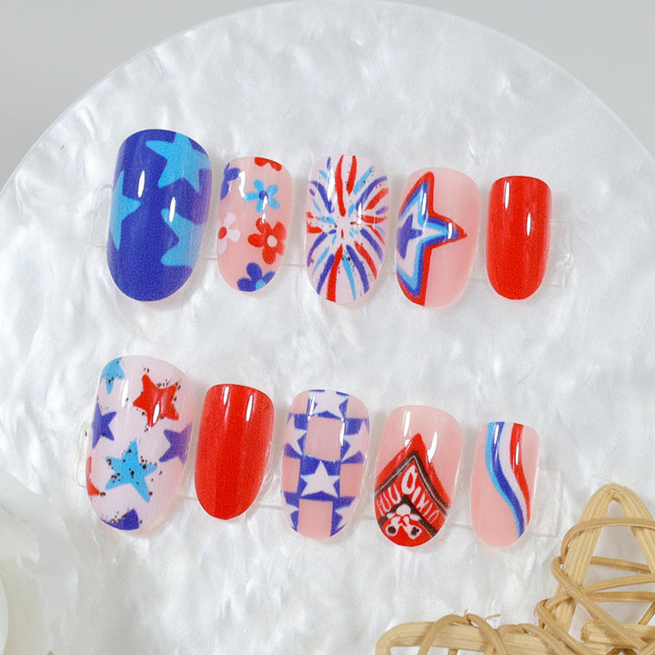 Artificial nail set with creative star and heart patterns Kalsten