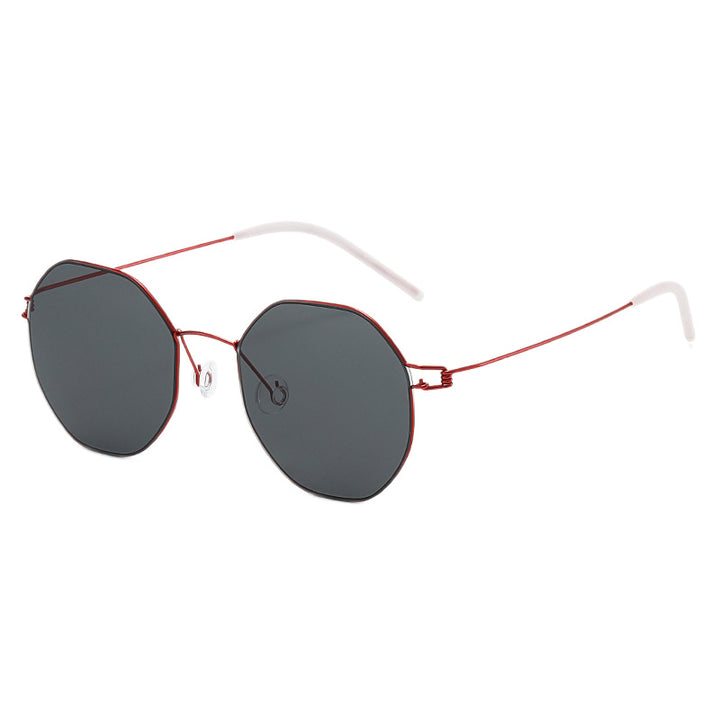 Women's geometric sunglasses with high-quality metal frame and mirrored lenses Kalsten