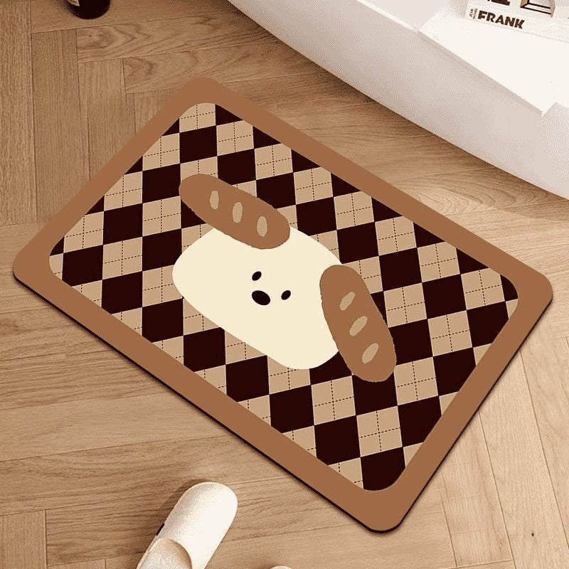 Cute Dog-Themed Indoor Bath Mat