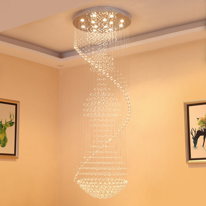 Crystal Spiral Twinkling Chandelier