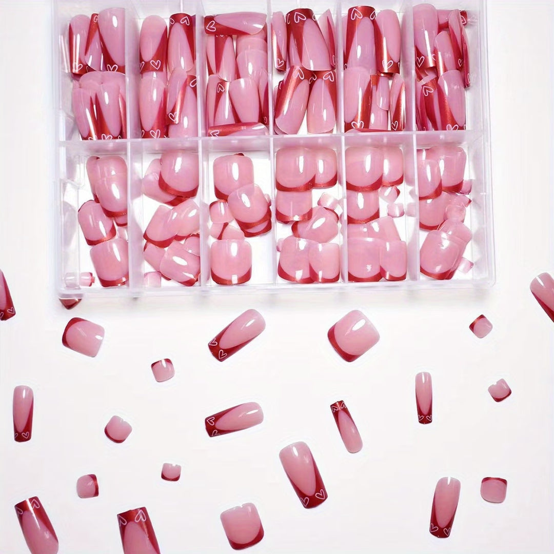 Heart-Design Press-On Nail Art Kalsten