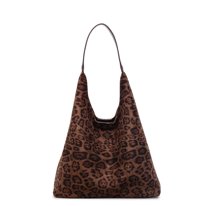 Suede Leopard Print Hobo Bag Kalsten