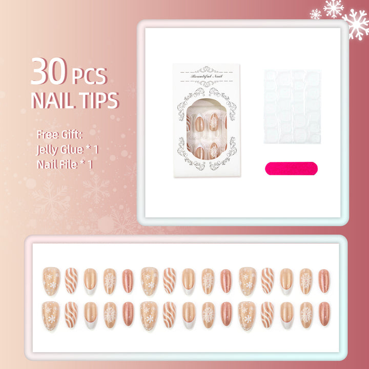 Holiday-Themed Glittery Press-On Nail Set Kalsten