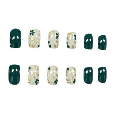 Elegant Floral Art Gel Nail Enhancements Kalsten
