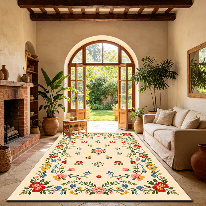 Flower pattern decorative carpet