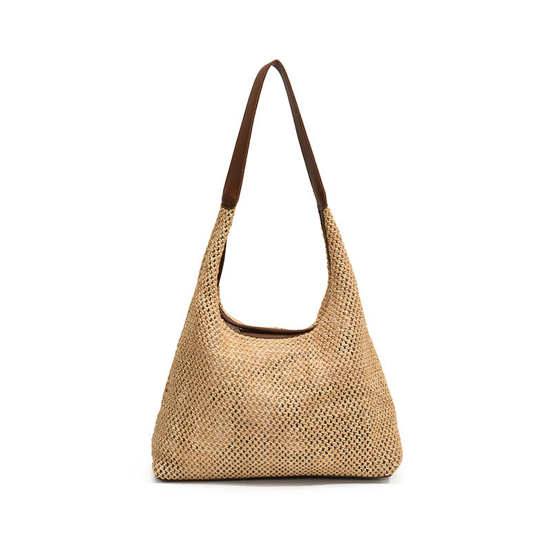 Handwoven Straw Hobo Bag