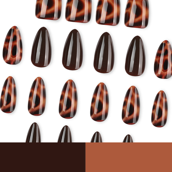 Artful stiletto nails with elegant leopard pattern Kalsten