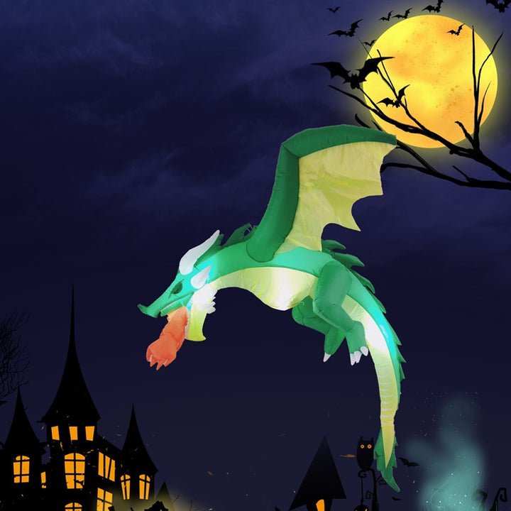 Inflatable dragon with light and fireball