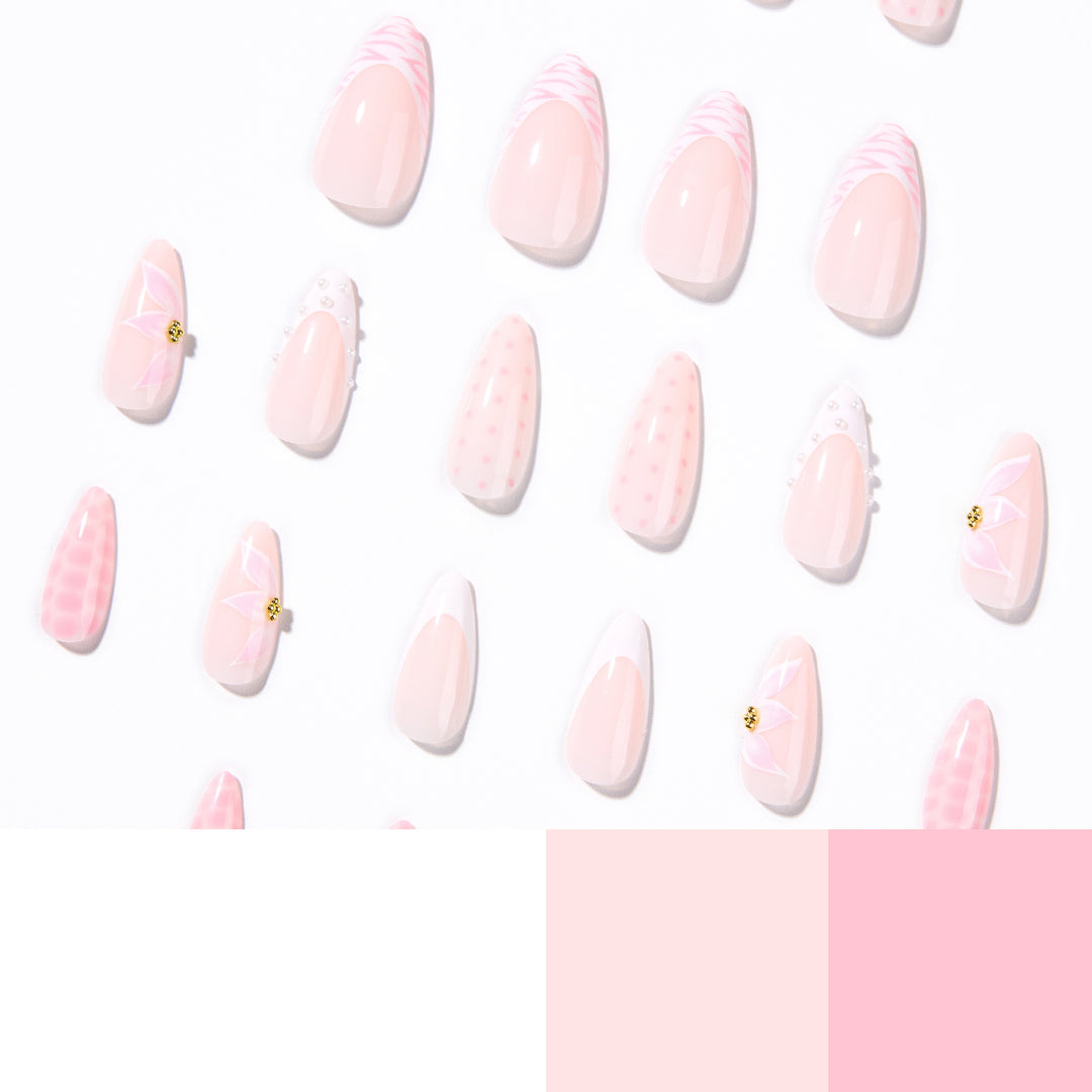 Artistic stiletto nails with elegant 3D decorations Kalsten