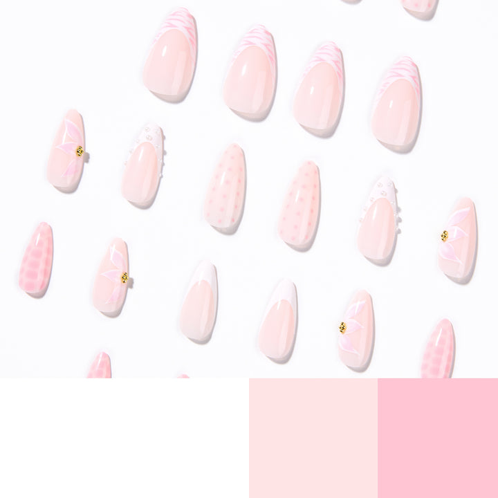 Artistic stiletto nails with elegant 3D decorations Kalsten