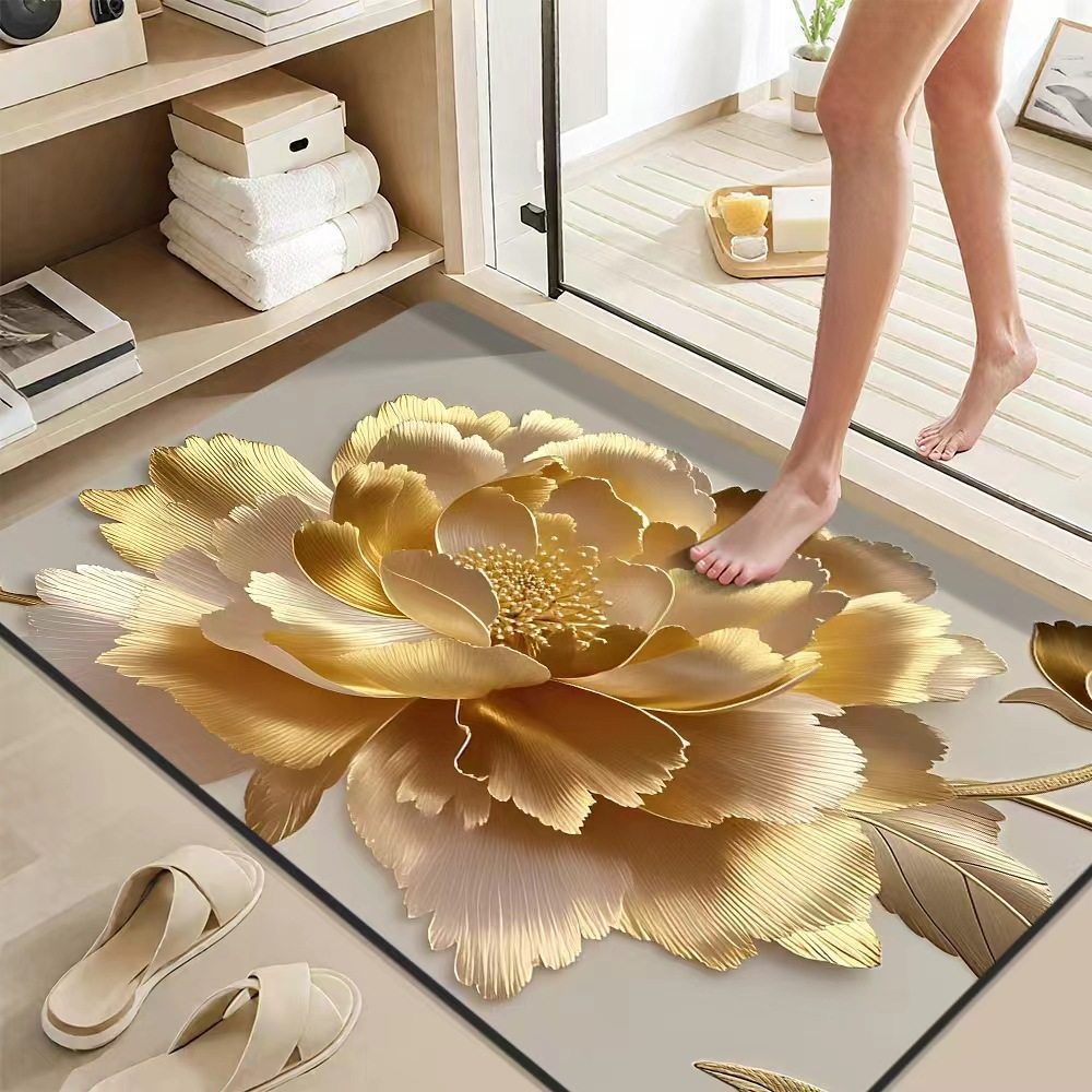 Elegant Lotus Flower Bath Mat Kalsten