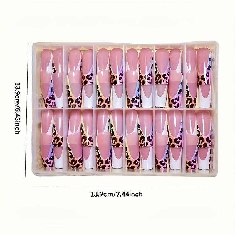 Stylish Press-On Nail Set with Leopard Design Kalsten