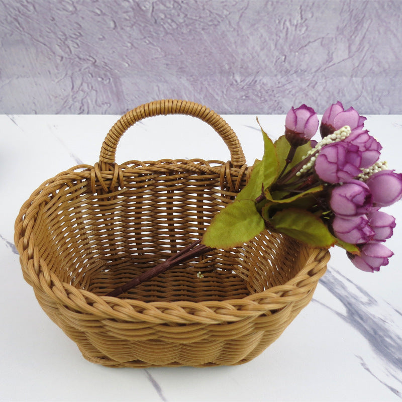 Woven Storage Basket with Handle Kalsten