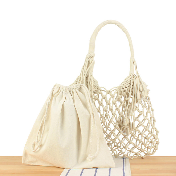 Macrame Tote Bag with Inner Pocket Kalsten