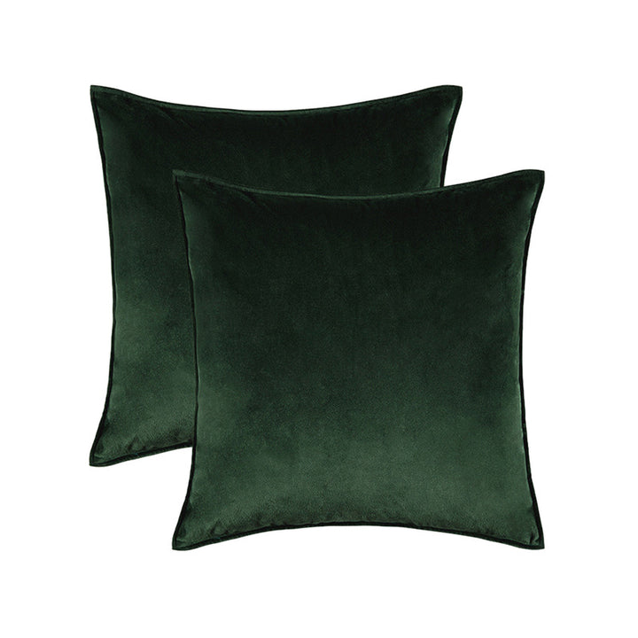Plush Velvet Square Decorative Pillow Cover Pair with Knife-Edge Seam and Hidden Zipper