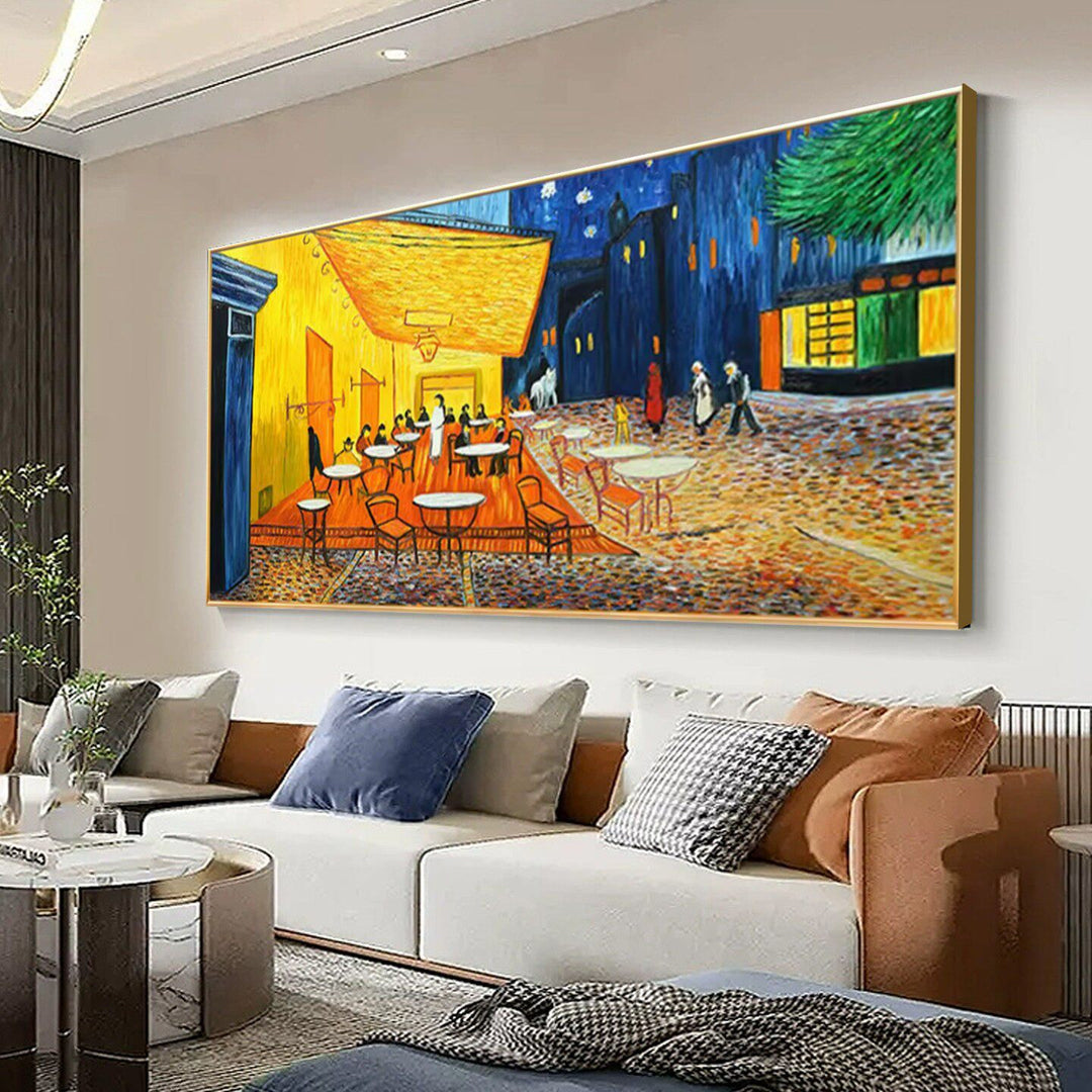 Vintage Café Scene Canvas Art