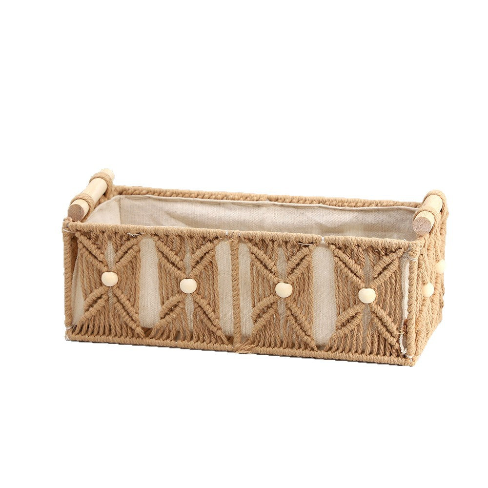 Decorative Macrame Storage Basket Kalsten