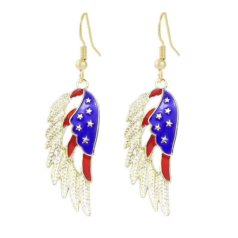 Women's nan patriotic horseshoe enamel dangle earrings with star-accented design and fishhook findings Kalsten