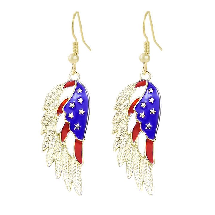 Women's nan patriotic horseshoe enamel dangle earrings with star-accented design and fishhook findings Kalsten