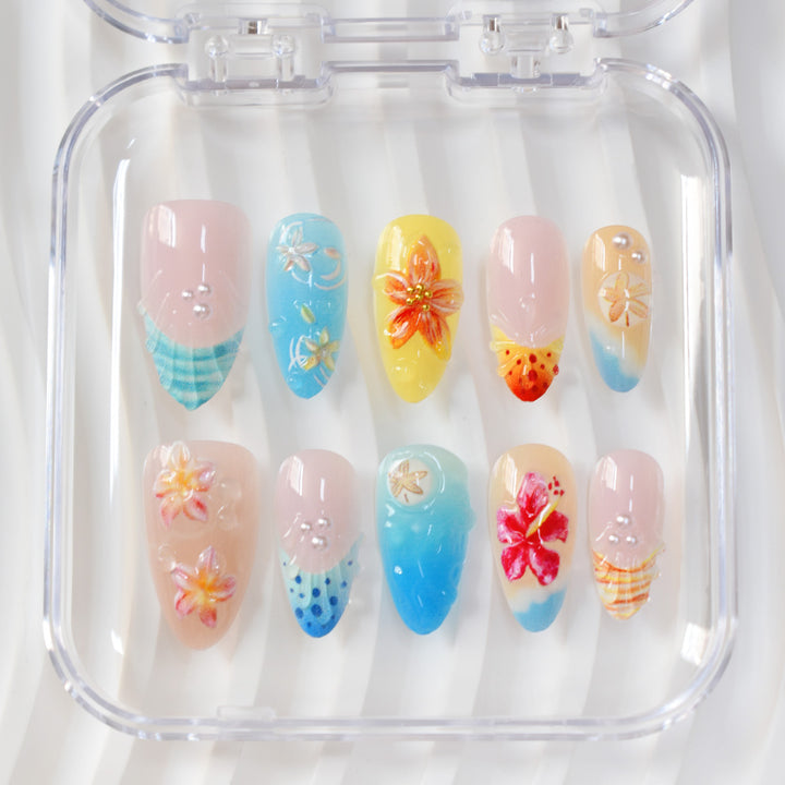 Tropical-Themed 3D Press-On Nails Kalsten
