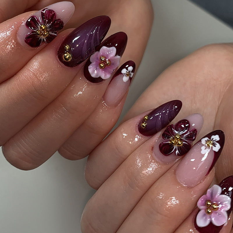 Floral Embellished Press-On Nail Set Kalsten 1788496103