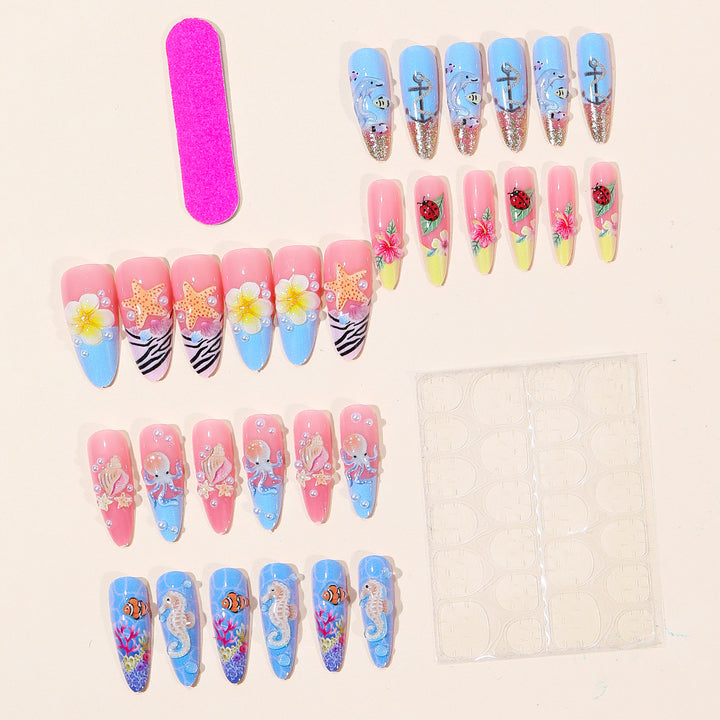 Ocean-Inspired 3D Nail Art Set Kalsten