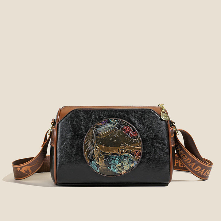 Vintage-Inspired Leather Crossbody Bag Kalsten