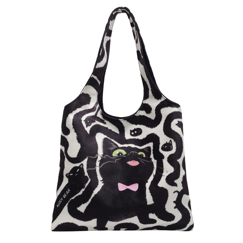 Shoulder bag with playful cat motif Kalsten