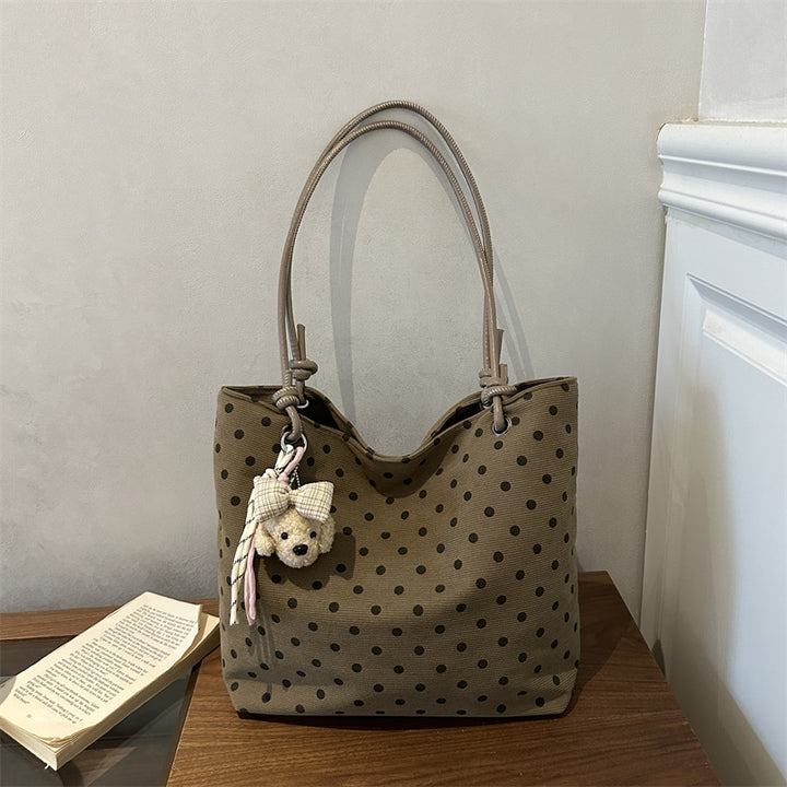 Playful Polka Dot Fabric Tote Bag